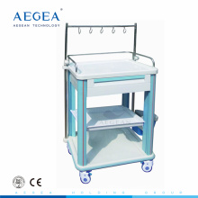 AG-IT006B1 ABS material hospital medical mobile utility carts with storage box